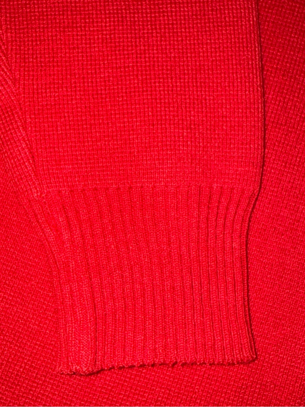 Red Crewneck Sweater with White & Black Stripe - Women's Crew Neck - Picture 6 of 13